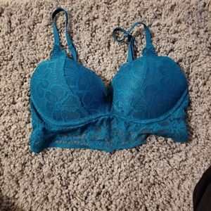 PINK vs bralette teal lace